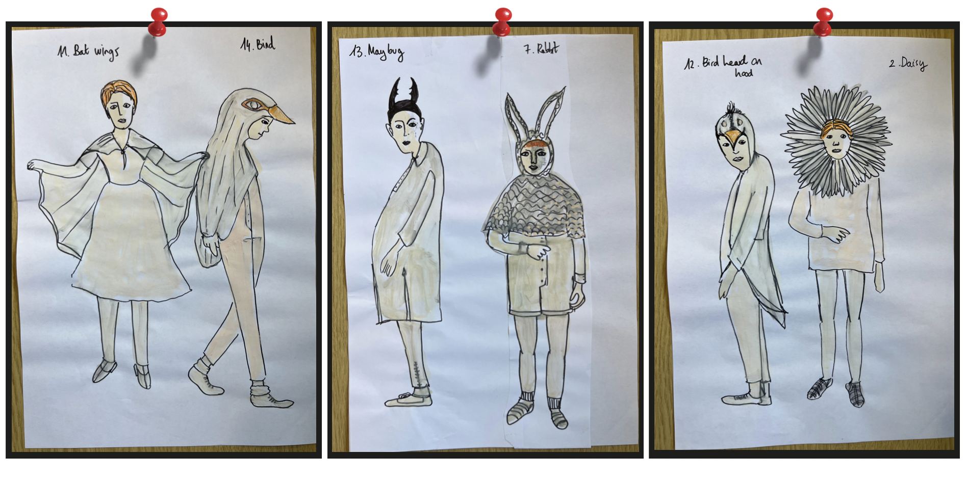 Sketches of nature merging with the Swiss people's costumes Sketches of nature merging with the Swiss people's costumes