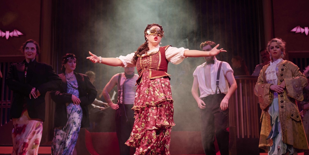 Jade Phoenix Rosalinde and ensemble in INOs Production of Die Fledermaus 2025 Photo By Ros Kavanagh